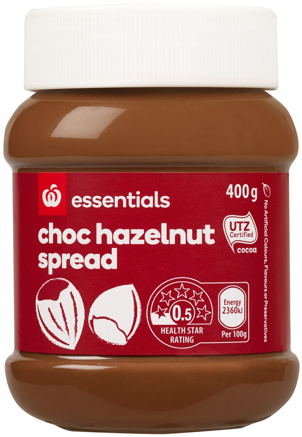 Countdown essentials choc hazelnut spread