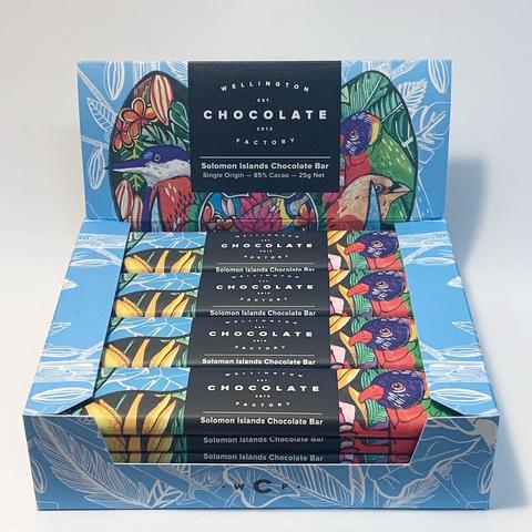 retail box of Wellington Chocolate Factory Solomon Islands 25g bars